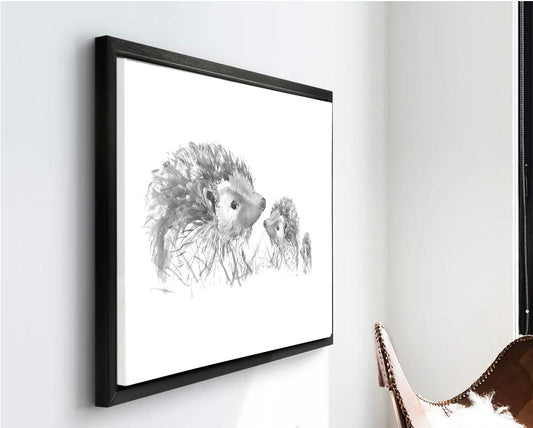 Limited Edition Canvas Print of the Spike Family of Hedgehogs image 1