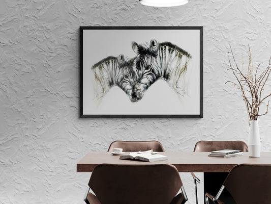 Framed Print Ziggy and baby Zelda Zebra image 1