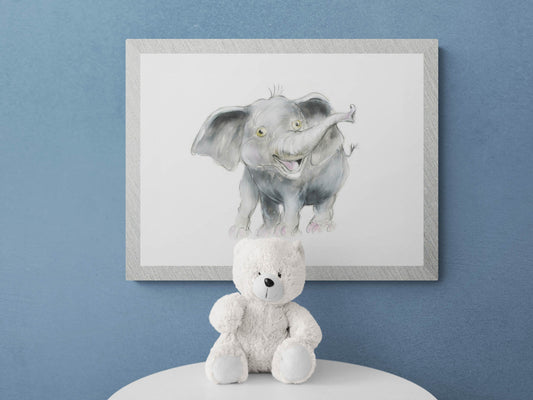 Framed Print Gracie the Elephant - Nursery Prints | Nursery | Elephant | Nursery image 1