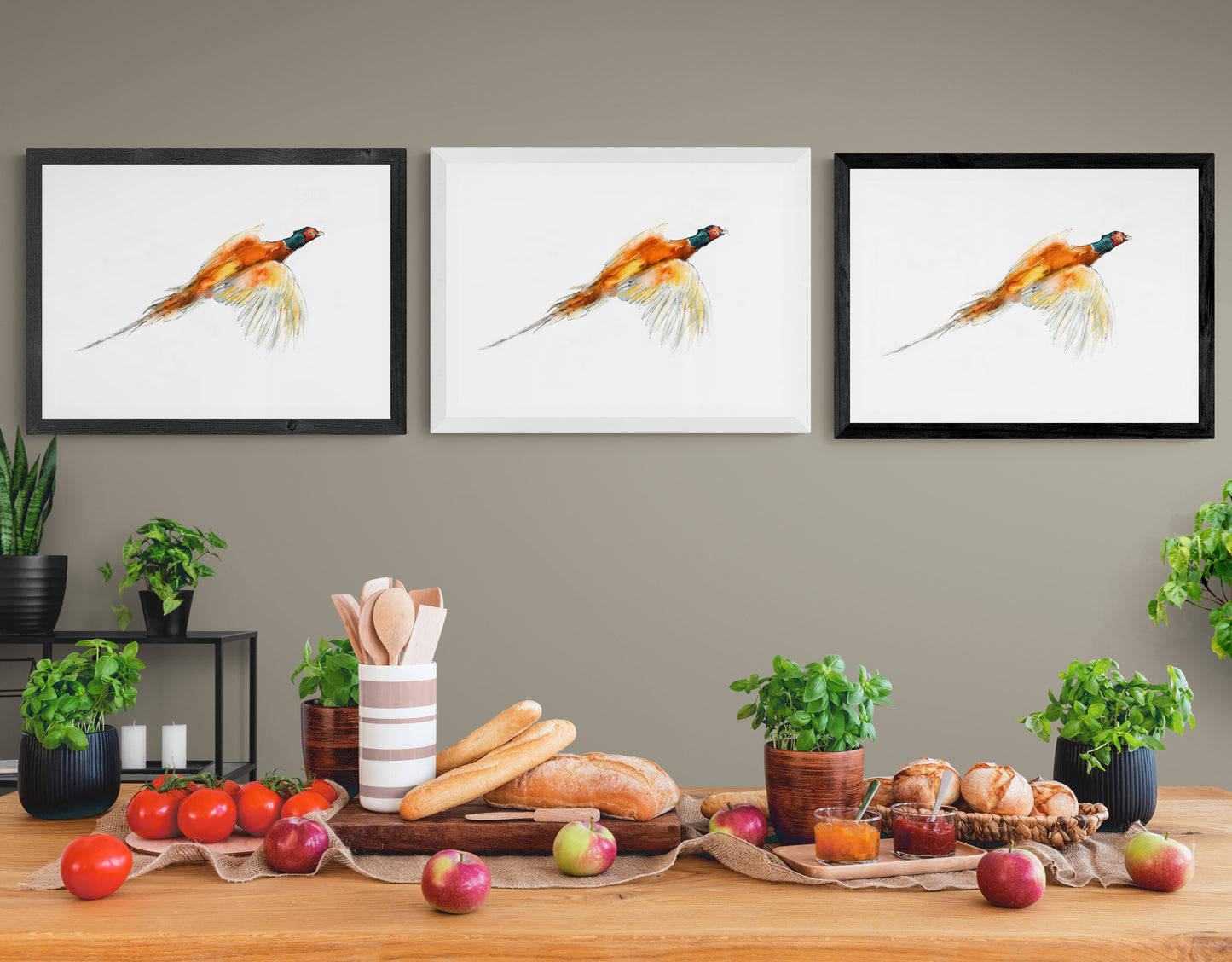 Framed Print Pheasant in flight image 2