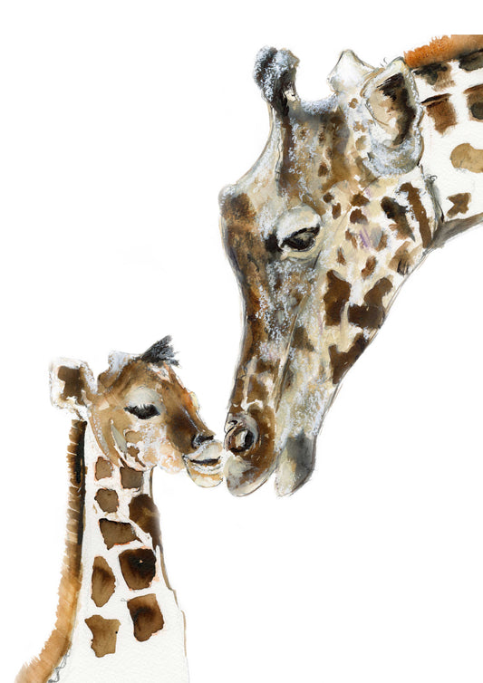 Framed Print Lara & Baby Jerry the Giraffes image 1