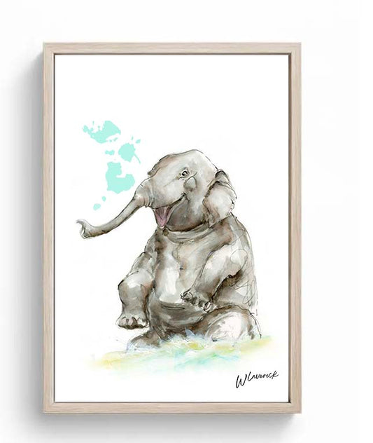 Limited Edition Canvas Print Harry the Happy Elephant image 1