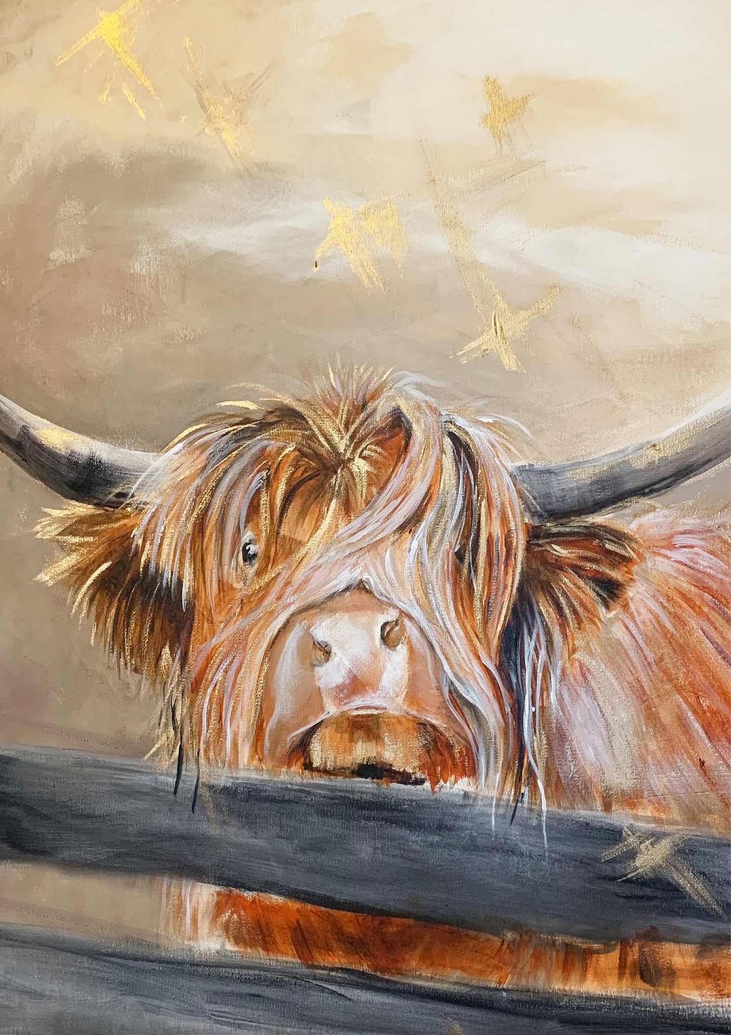 Gordon the Highland Cow | A5 Mounted Print