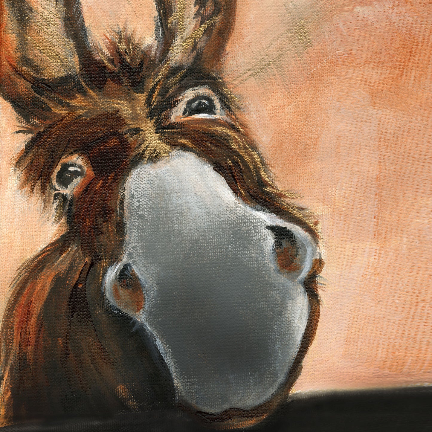 Derek the Donkey animal art print by Wendy Laverick