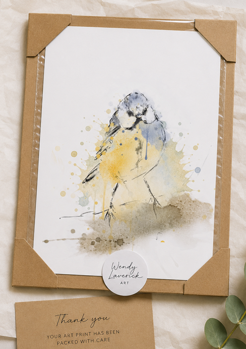 Softly Perched – Blue Tit Fine Art Print
