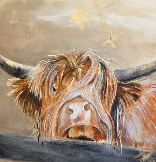Gordon the Highland Cow animal art print by Wendy Laverick
