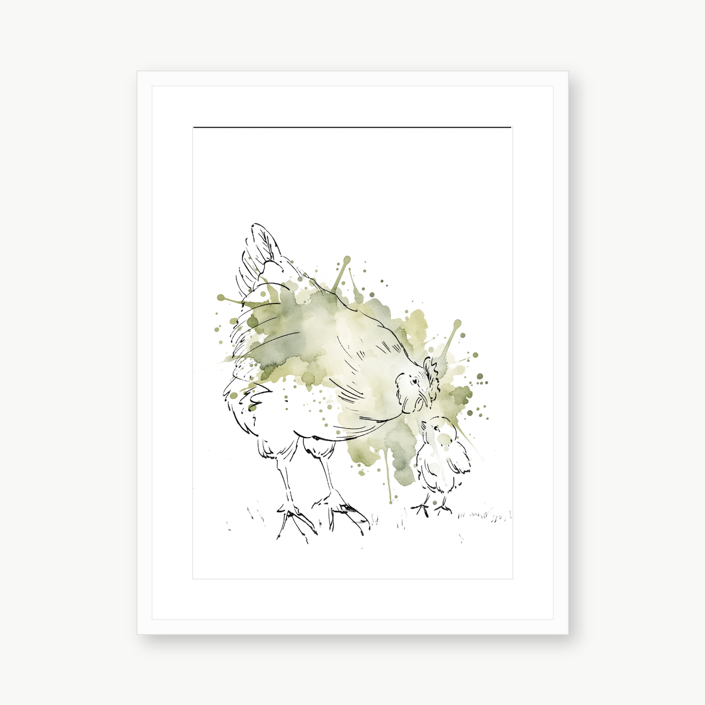 Little Chick Sage – Nursery Wall Art Print | Hen & Chick