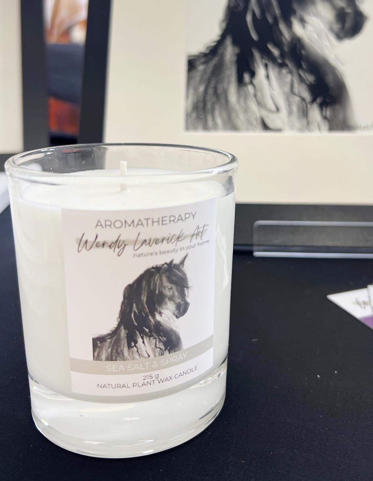 Friesian Horse | Sea Salt Spray Candle: Aromatherapy for Relaxation