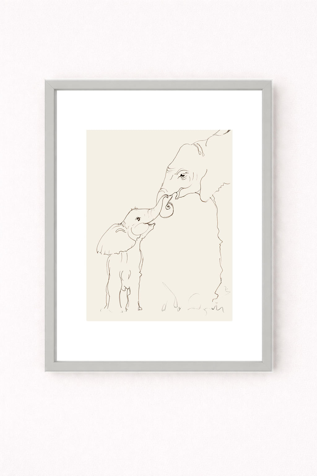 Safe With Me - Elephant – Nursery Wall Art Print | Safari Animal Baby Room Decor