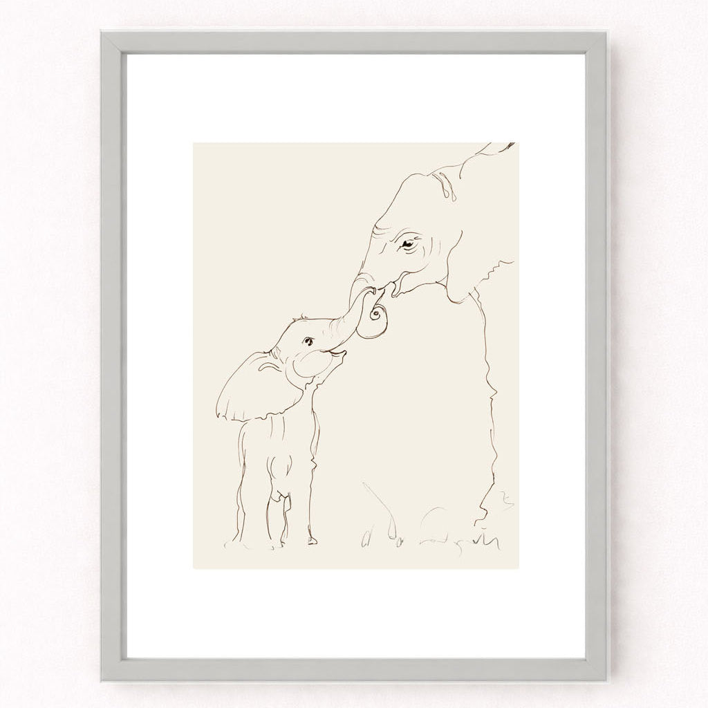 Safe With Me - Elephant – Nursery Wall Art Print | Safari Animal Baby Room Decor