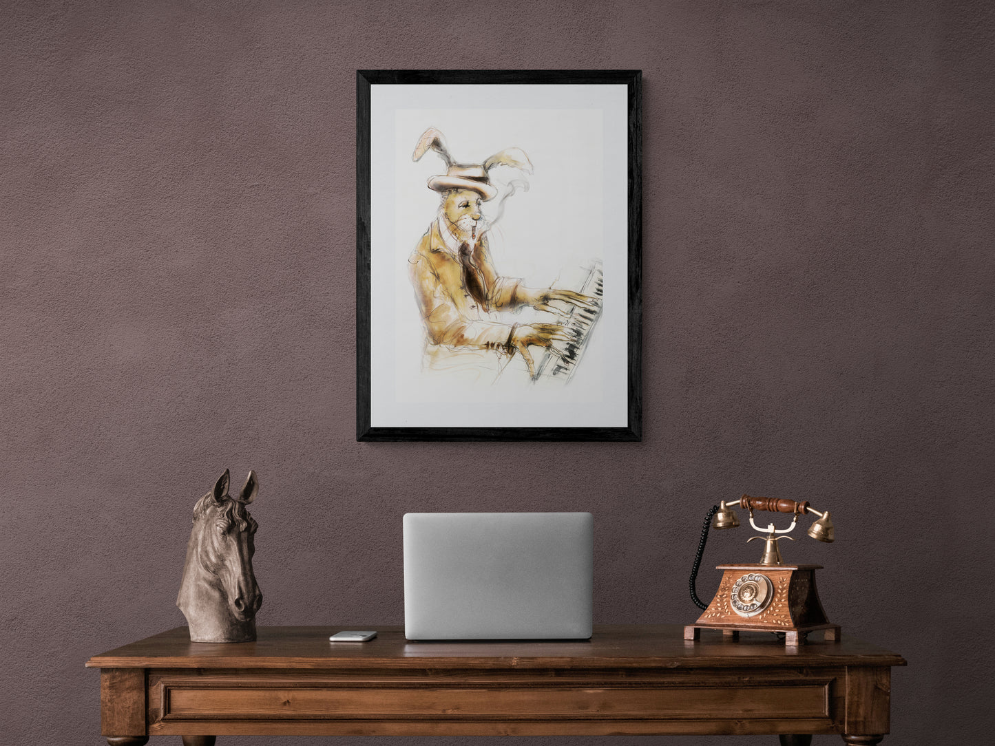 Framed Print Erroll the Hare Jazz Pianist image 0