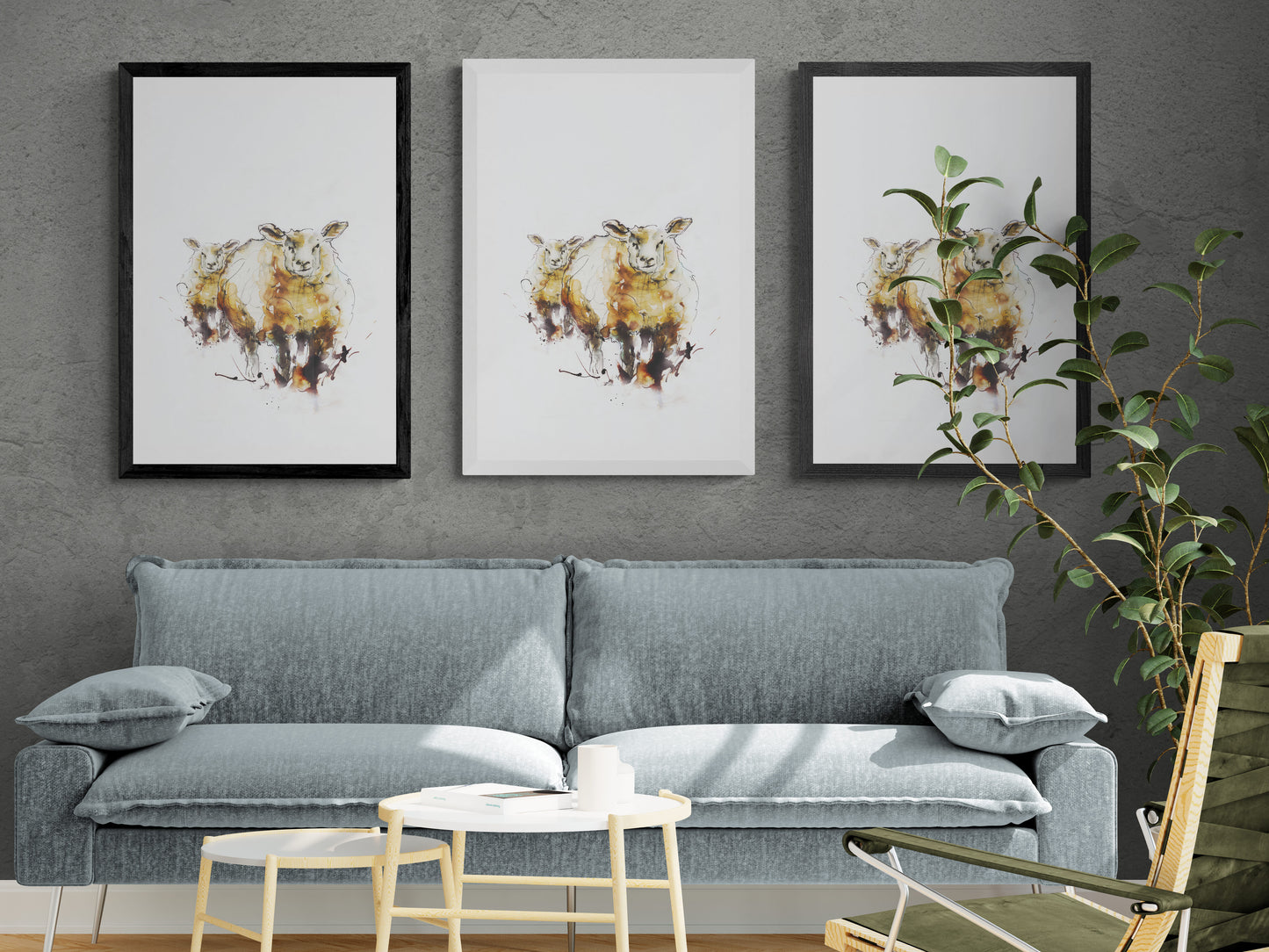 Framed Dolly and Daisy Welsh Woolly Sheep image 2