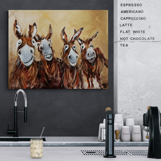 Original "The Quartet of Quirky Donkeys"