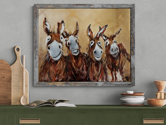 Original "The Quartet of Quirky Donkeys"