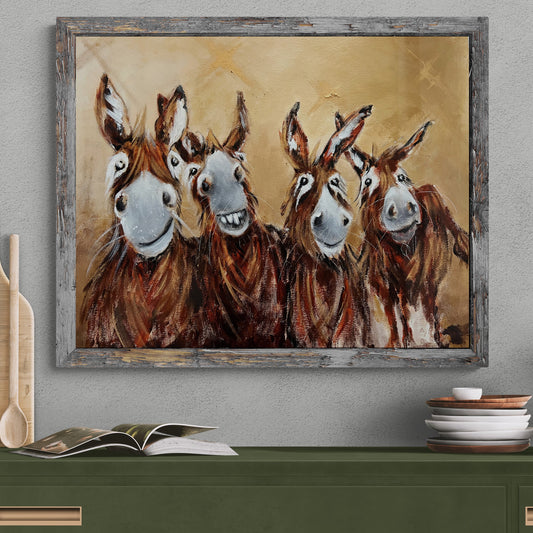 Original "The Quartet of Quirky Donkeys"