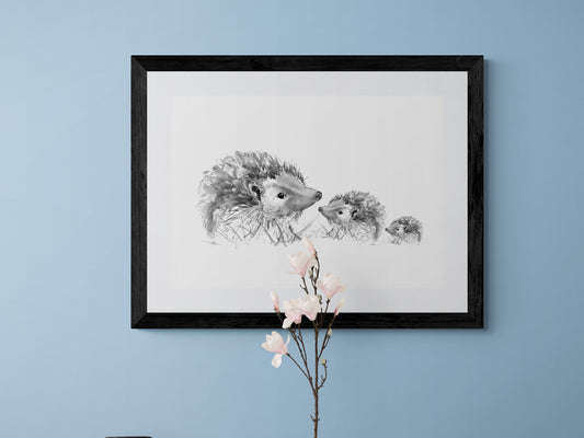 Framed Print of the Spike Family of Hedgehogs image 1