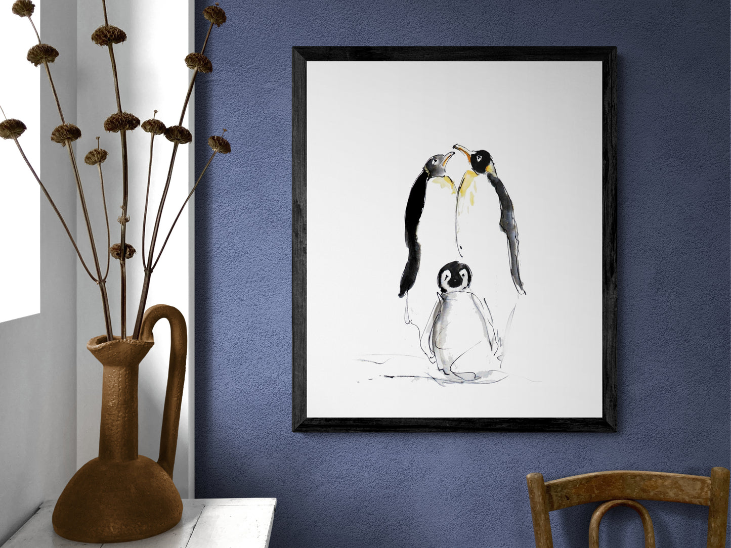 Framed Print Vicky Albert and Granger the Penguins image 0