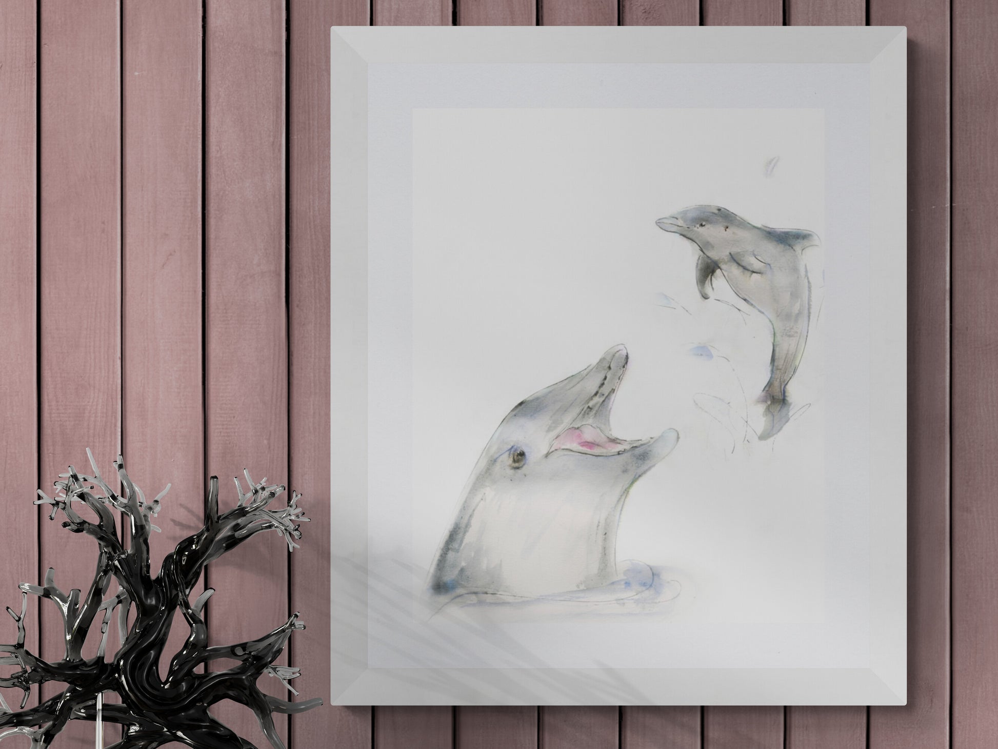 Framed Print  Fin and Flipper the Dolphins image 2