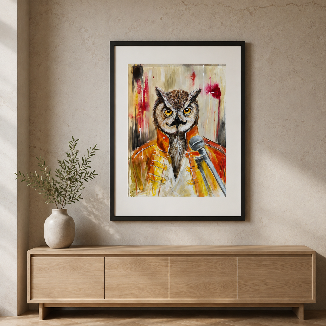 The Show Must Go Owl – A2 Limited Edition Fine Art Print
