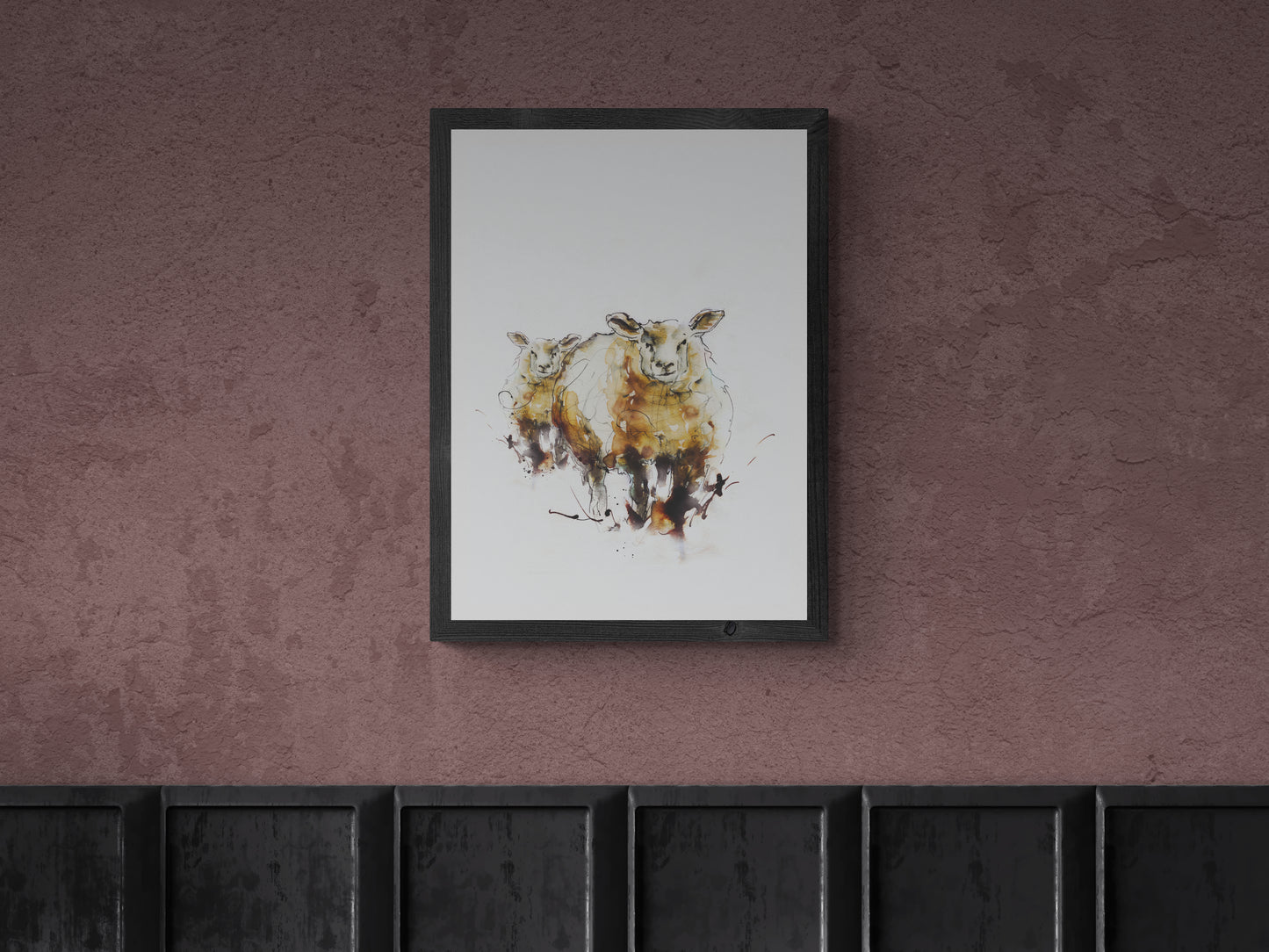 Framed Dolly and Daisy Welsh Woolly Sheep image 0