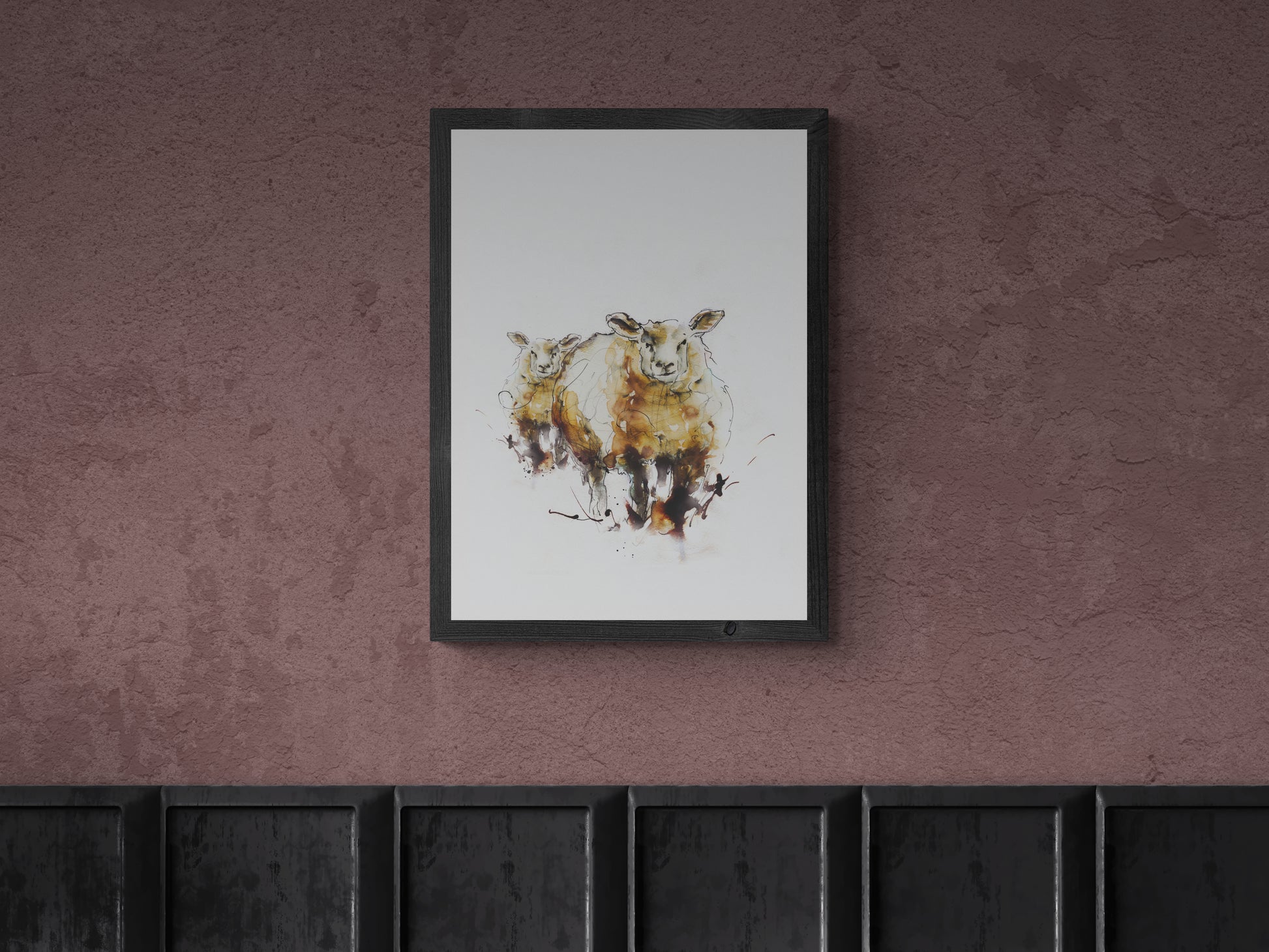 Framed Dolly and Daisy Welsh Woolly Sheep image 0
