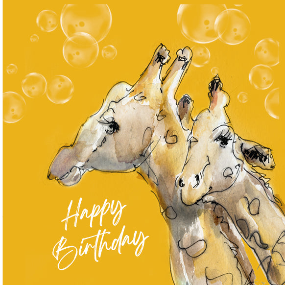 Set of 5 Birthday Cards Giraffes image 3