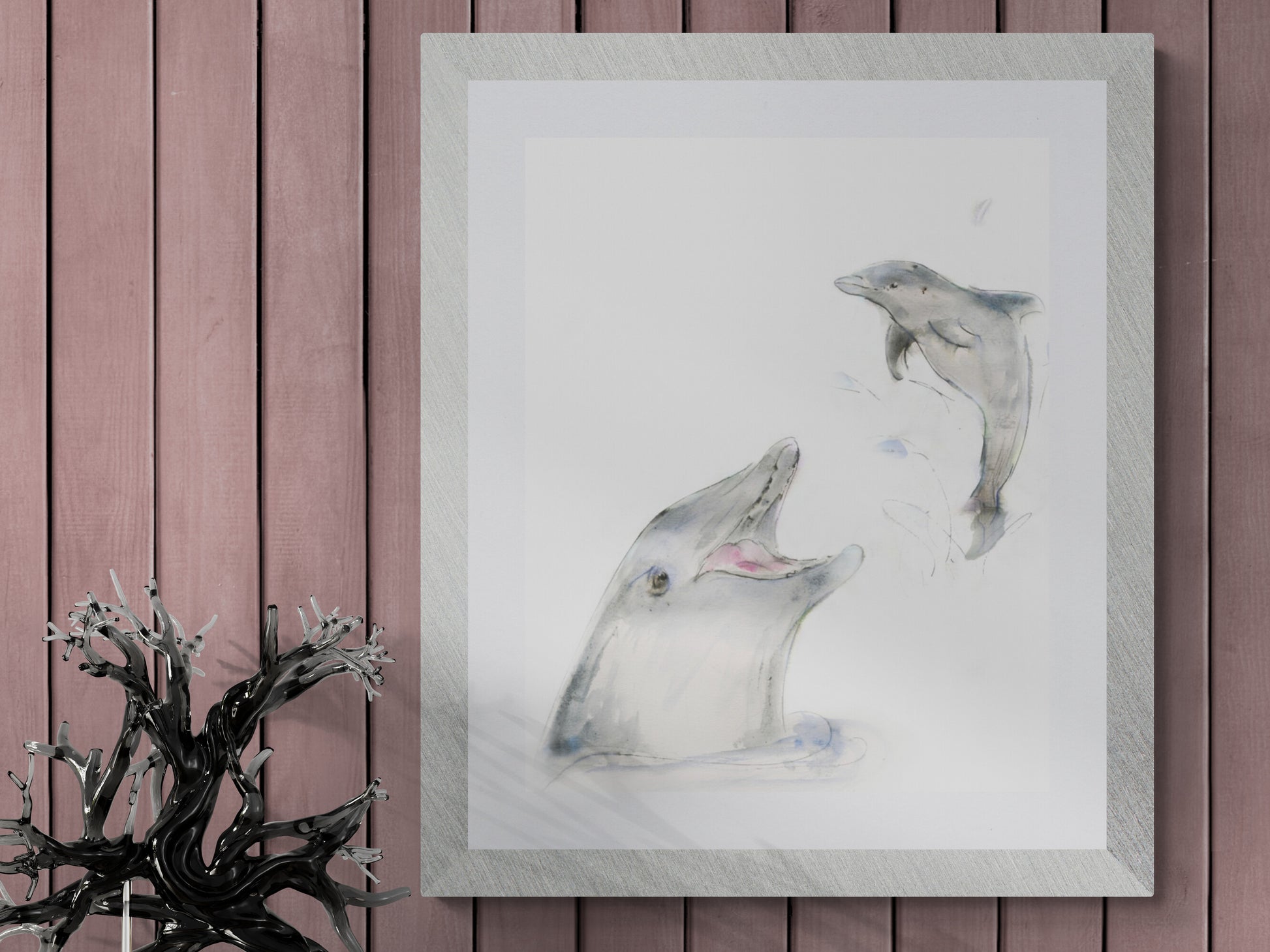 Framed Print  Fin and Flipper the Dolphins image 5
