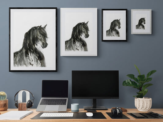 Framed Print Nero the Friesian Horse image 0