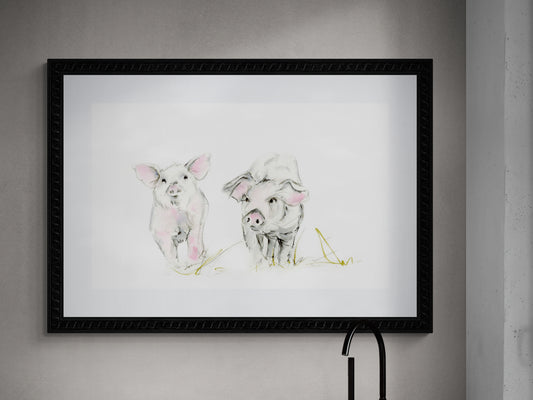 Framed Print Mateo and Sofía the Pigs image 0
