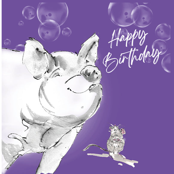Set of 5 Birthday Cards Pigs image 2