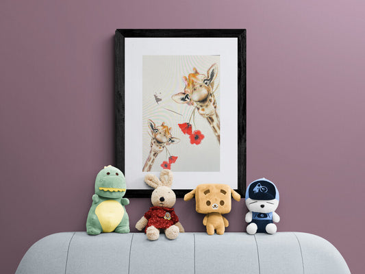 Framed Print of Evie and Leni the Giraffes image 0