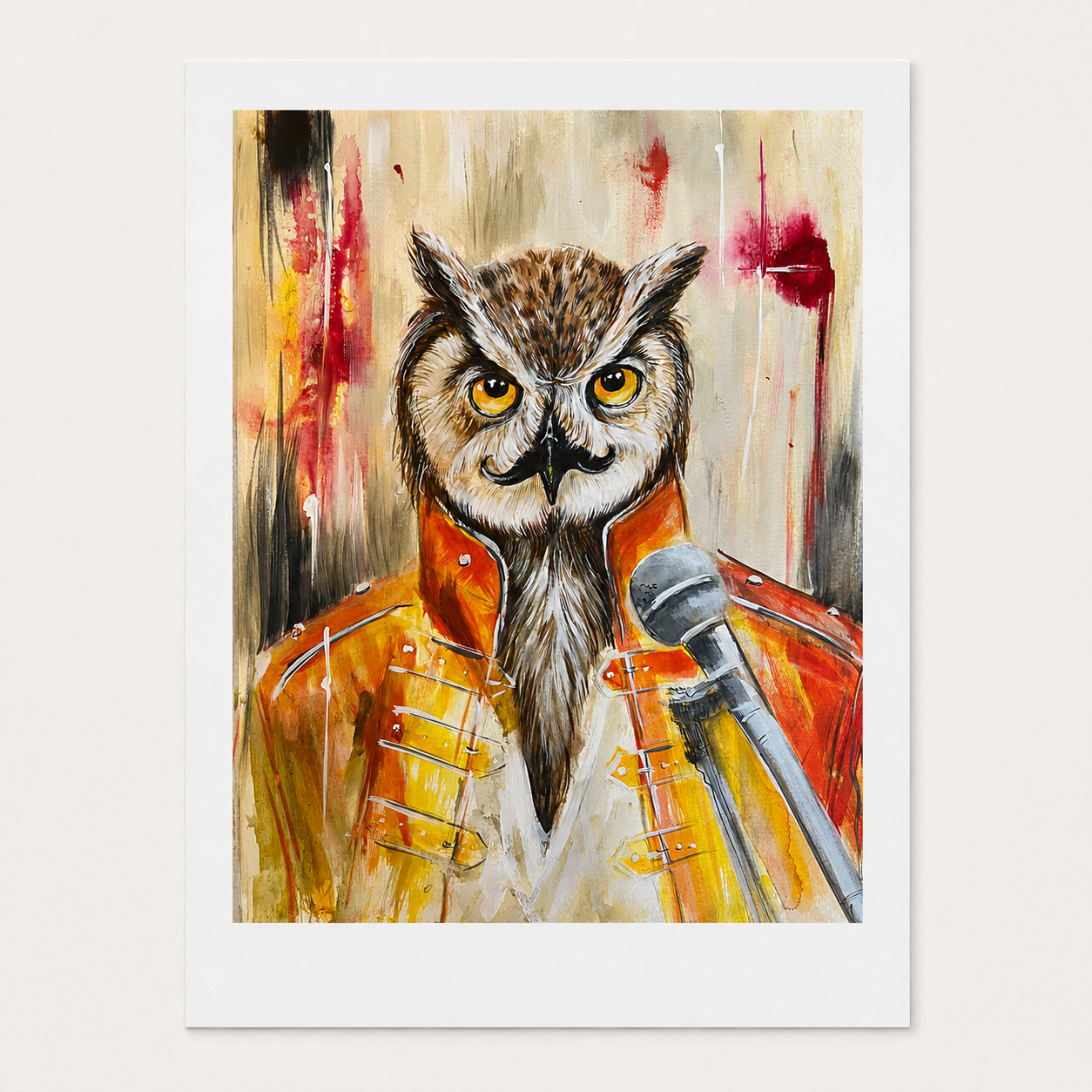 The Show Must Go Owl – A2 Limited Edition Fine Art Print