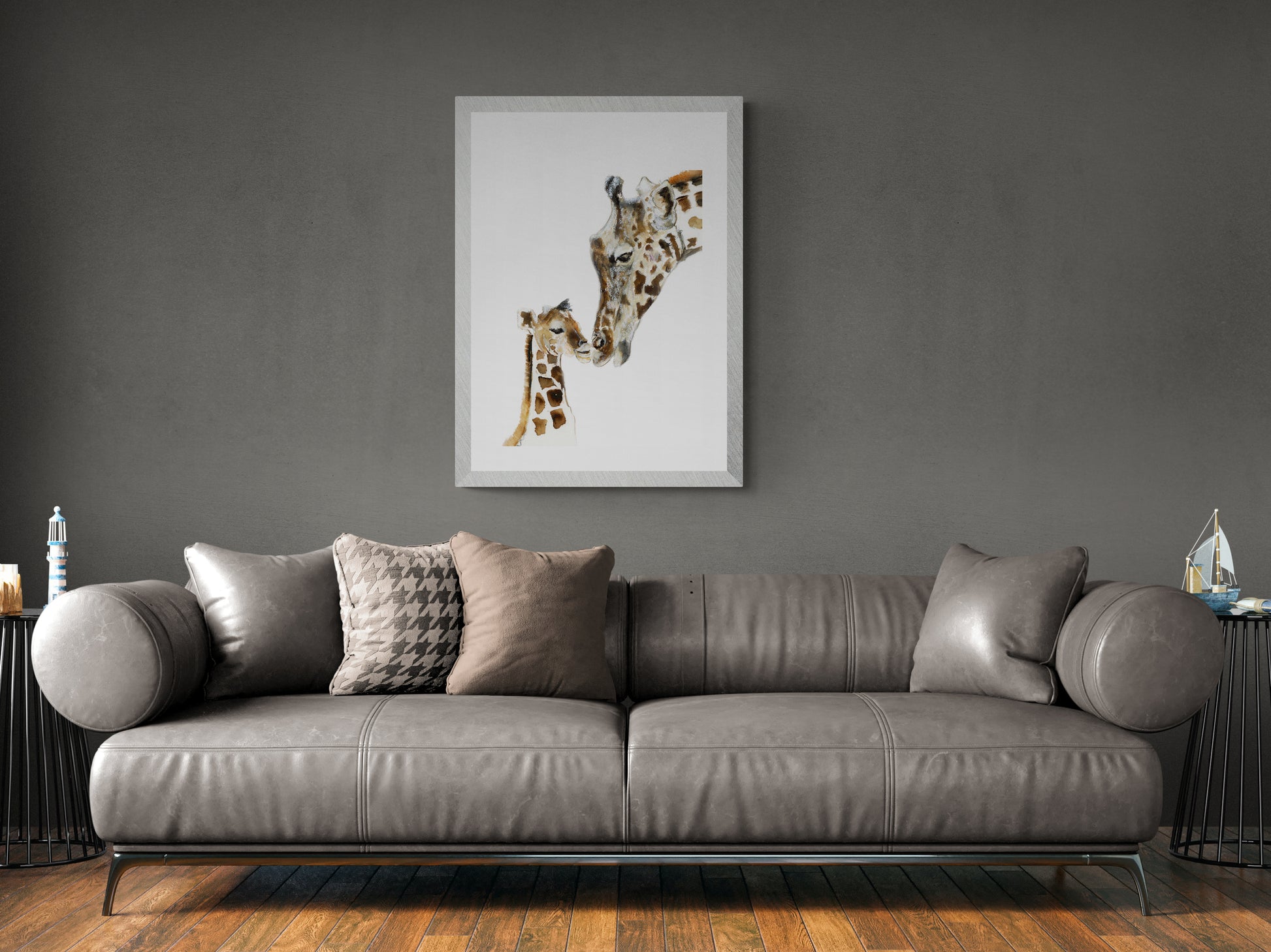 Framed Print Lara & Baby Jerry the Giraffes image 2
