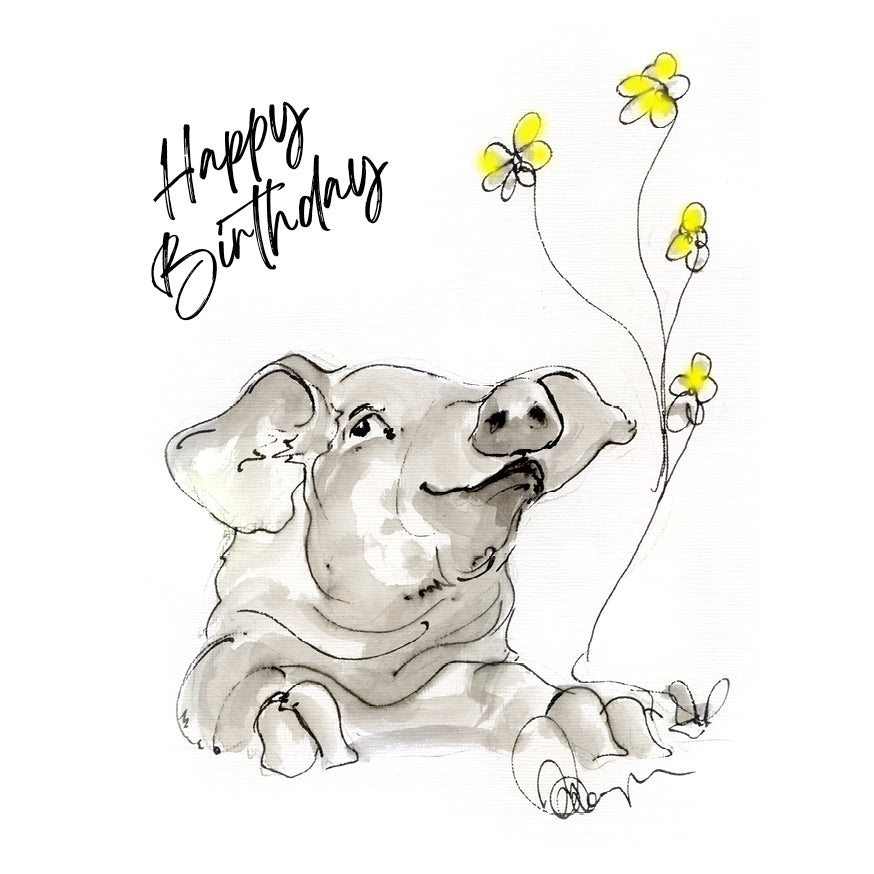 Set of 5 Birthday Cards Pigs image 1
