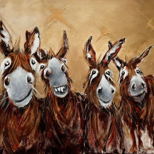 Original "The Quartet of Quirky Donkeys"