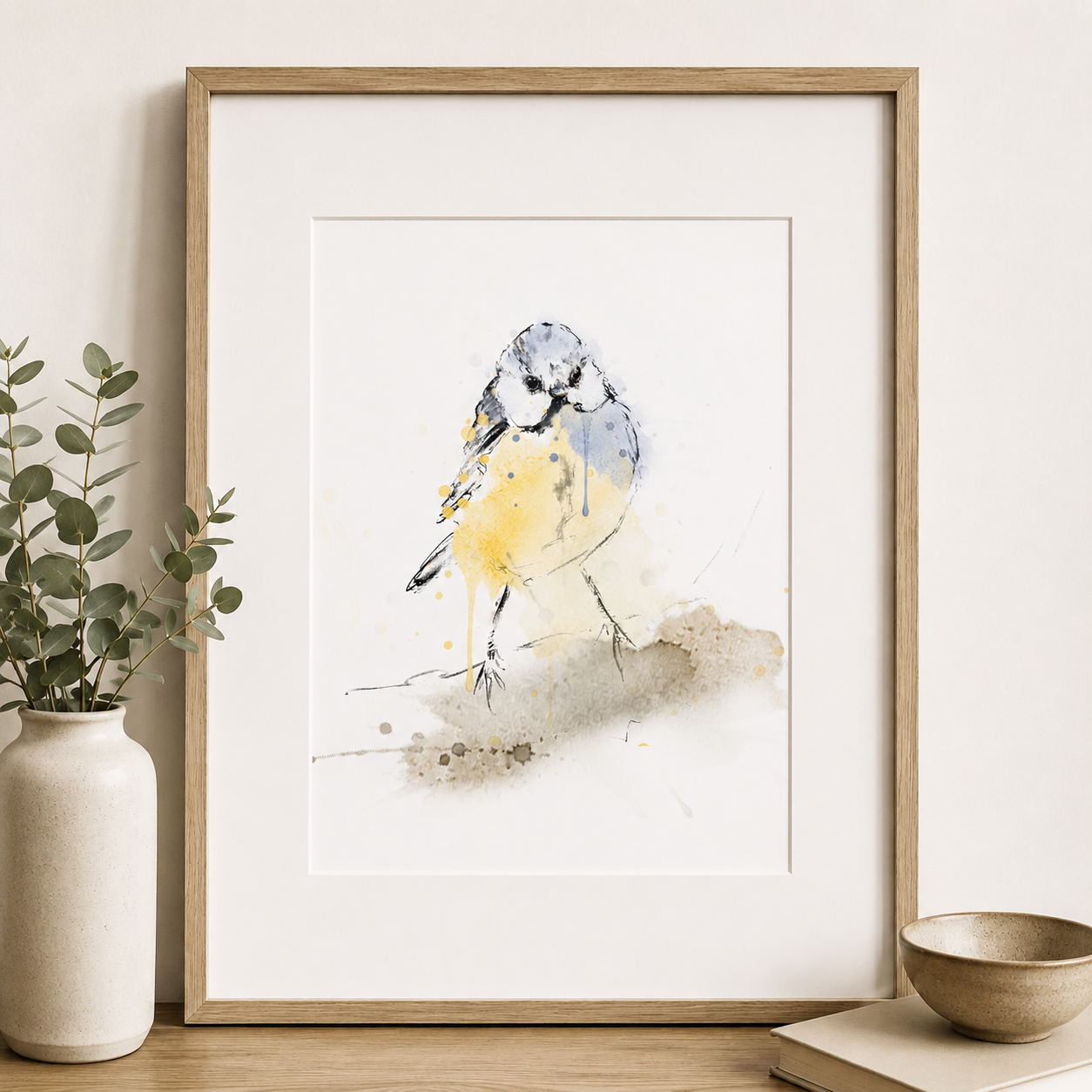 Softly Perched – Blue Tit Fine Art Print