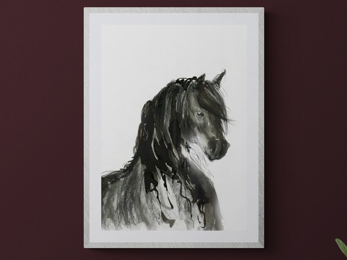 Framed Print Nero the Friesian Horse image 2