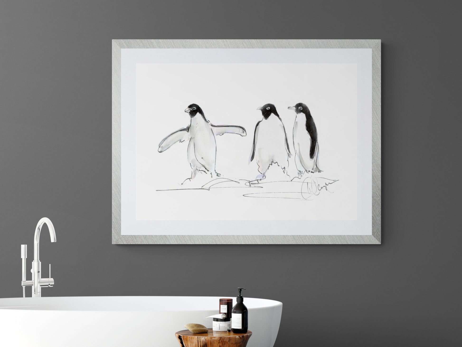 Framed Print Penguins Ezra Tyler & Carson image 0