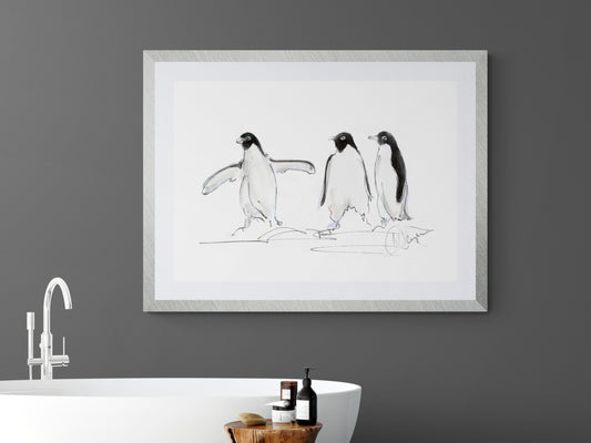 Framed Print Penguins Ezra Tyler & Carson image 0