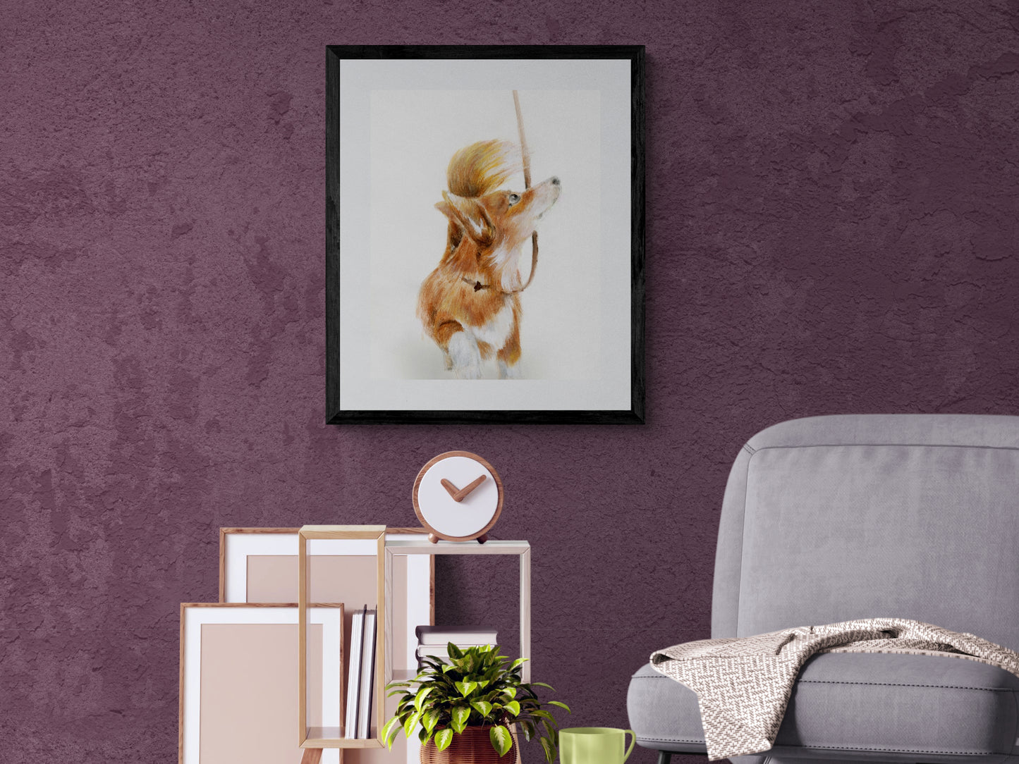 Framed Print Sandy the Corgi Dog image 0