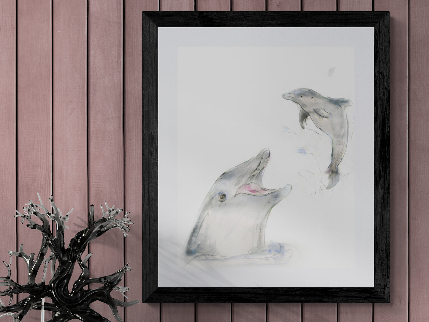 Framed Print  Fin and Flipper the Dolphins image 3
