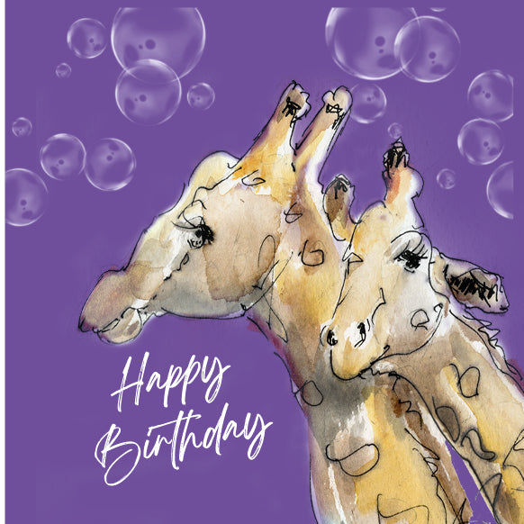 Set of 5 Birthday Cards Giraffes image 5