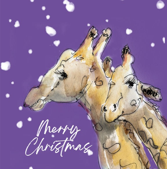 Set of 5 Christmas Cards Giraffes image 5