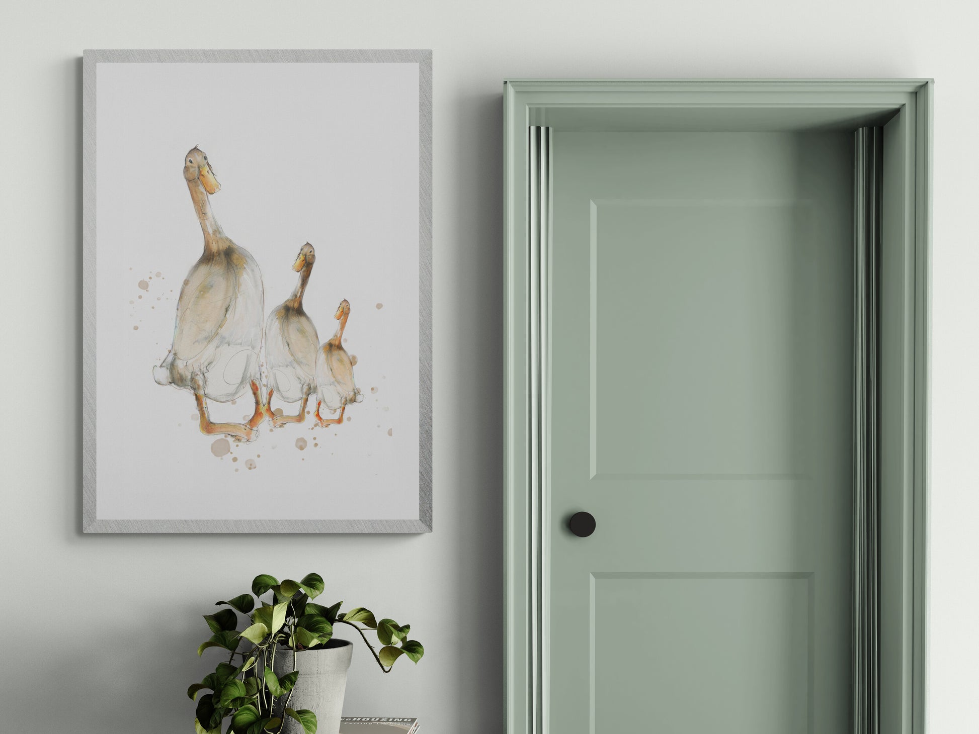 Framed Print the Willow Family Runner Ducks image 3