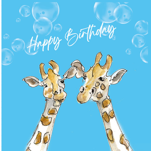 Set of 5 Birthday Cards Giraffes image 1