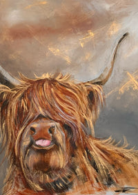 Duncan the Highland Cow | A5 Mounted Print