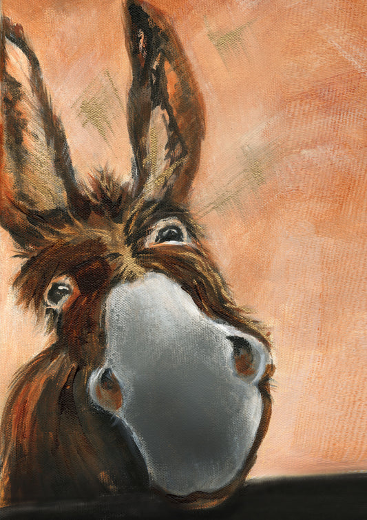 Derek the Donkey | A5 Mounted Print
