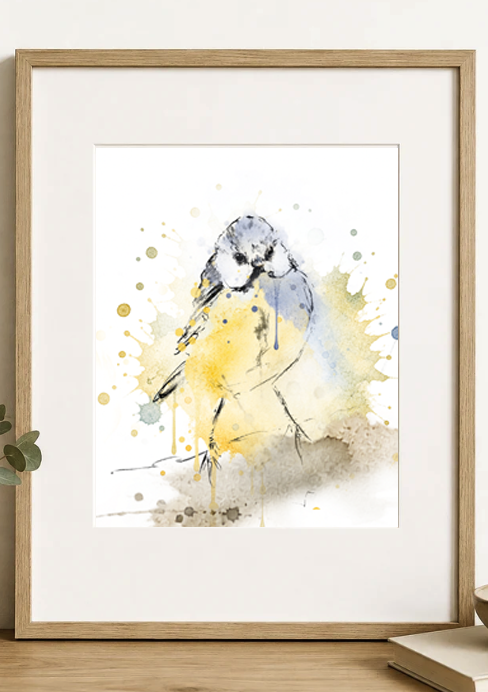 Softly Perched – Blue Tit Fine Art Print