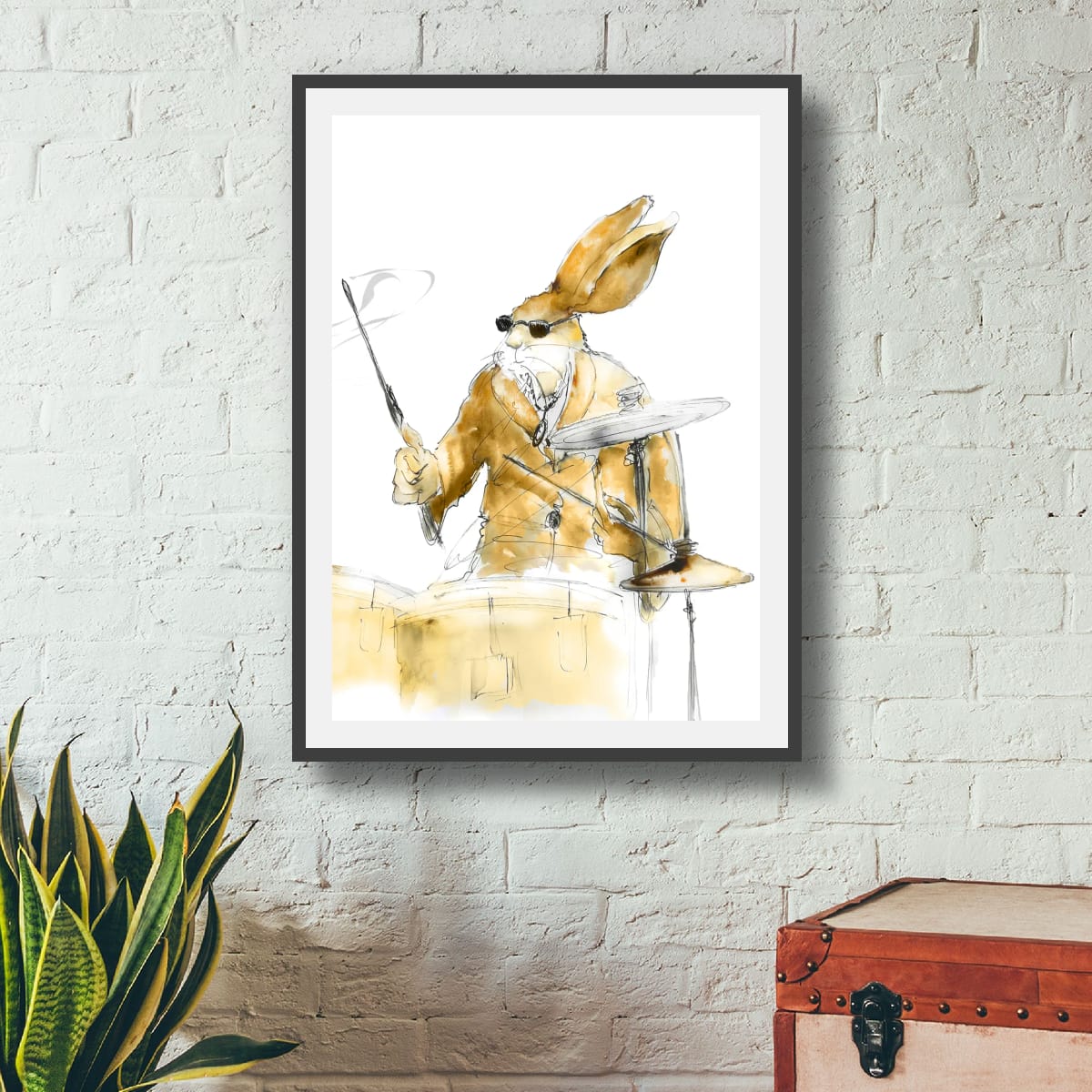 Buddy the Jazz Drummer – Framed Fine Art Print