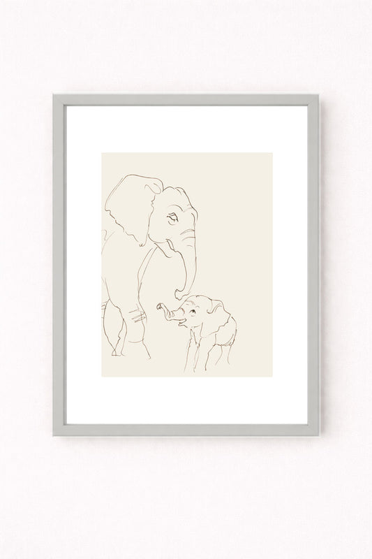 "I'm Here" - Elephant – Nursery Wall Art Print | Safari Animal Baby Room Decor